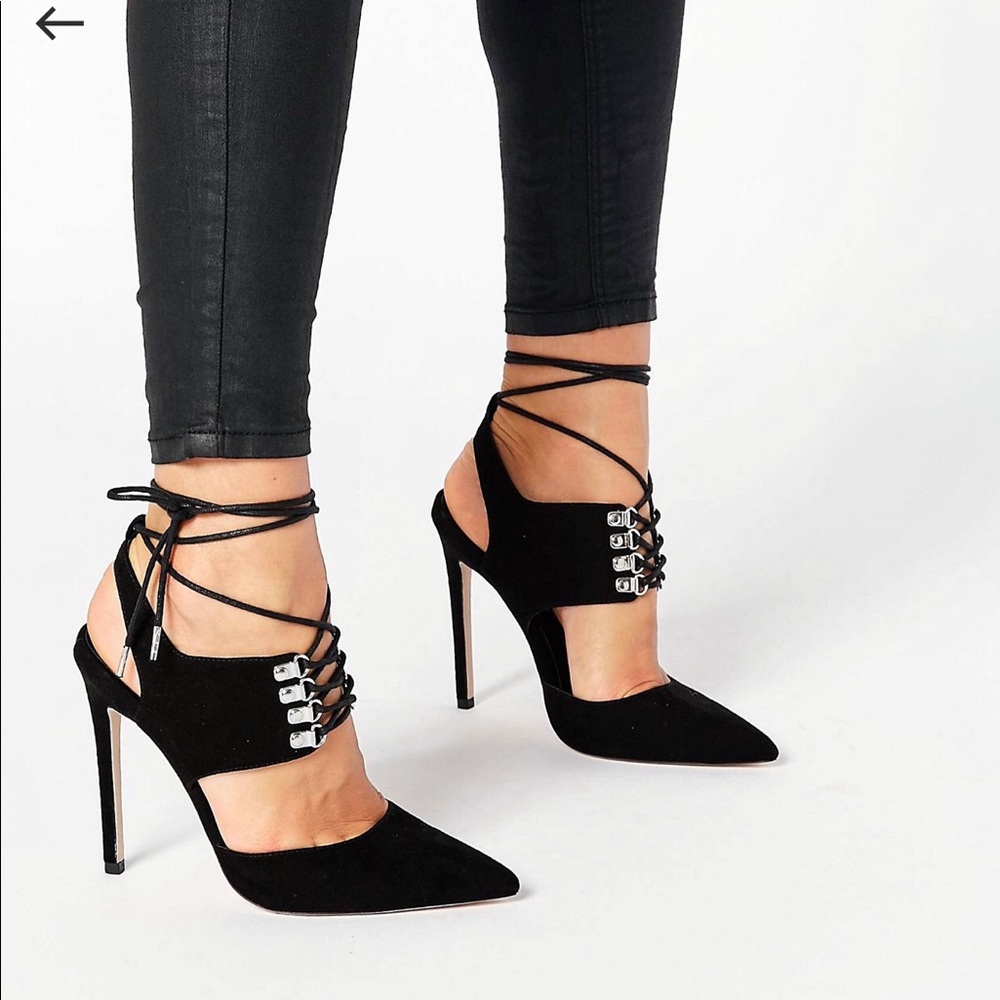 ASOS LACE-UP POINTED HEELS